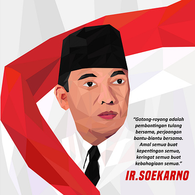 Ir Soekarno Vektor design illustration art ilustrasi ilustrator ilustração indonesia indonesia designer low poly lowpolyart vector vector art vector illustration