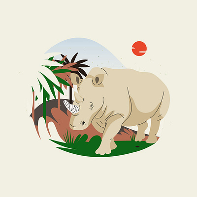 Endangered animals animals environment graphic illustration pastel planet protect rhino species vector