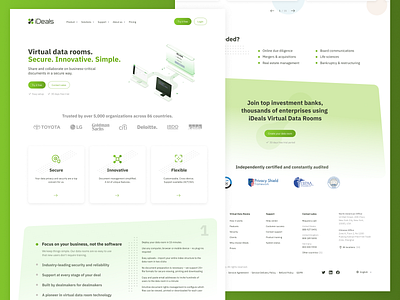 iDeals redesign concept corporate gradient green landing ui uiux