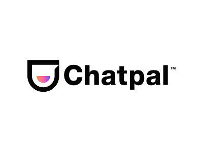 Chatpal brand mark branding chat app chat application chat bubble clean minimal geometric gradient logo design minimalist logo negative space simple design simple logo design smart design smile smiley face tech logo tongue