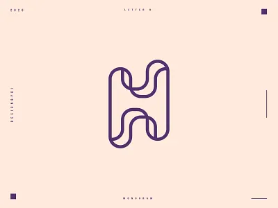 letter H monogram logo 2d adobe alphabet brand identity graphicdesign h h logo icon identity letter h letter h logo lettermark letters lineart logo logos logotype minimal monogram typography