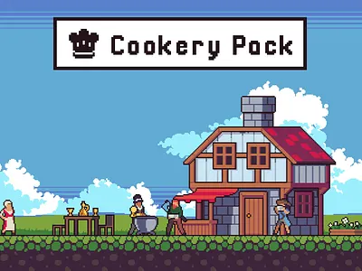 Cookery Game Assets Pixel Art 2d character game assets game design gamedev indie game pixel art platformer sprite