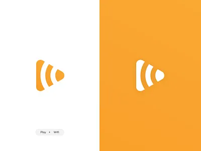 Play + Wifi icoon app branding design icon icoon identity logo logo design logotype orange play play logo playful ui ux vector video wifi wifi logo