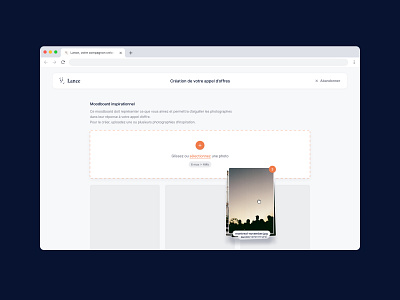 Lance - Moodboard drag and drop editor form interaction invitation for tender moodboard platform product product design ui uploads ux