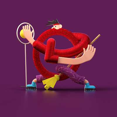 Letter Q 36daysoftype 36daysoftypea 3d characterdesign illustration letter quidditch typography