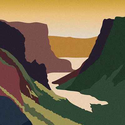 Canadian cliff adobe illustrator adventure canada cliffs hiking illustration illustrative explorer illustrator journey lake landscape landscape design nature illustration poster press article