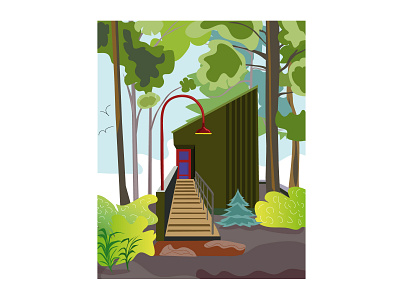 House 2d adobe illustrator challenge character design house illustration vector wood