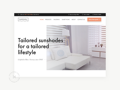 Norsol Website app awnings brand branding case study curtains environment factory logo minimal shades smart solar sun protection sunshades tailored typography user interface web website
