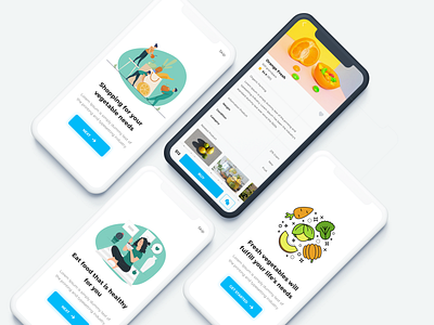 Healthy food app - freebies food app freebies healthy app illustraion ios app design onboarding ui ux vegetable