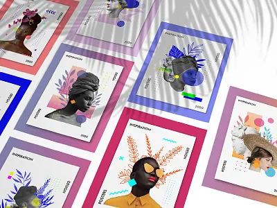 Portrait illustrations collage colors graphicdesign illustration modern modern design