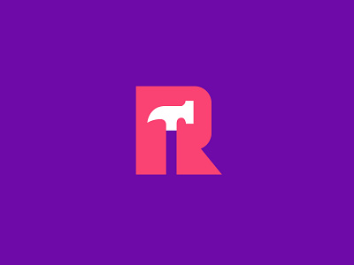 Hammer / Letter R (Behance Project) construction design geometric hammer letter letter r logo logodesign modern