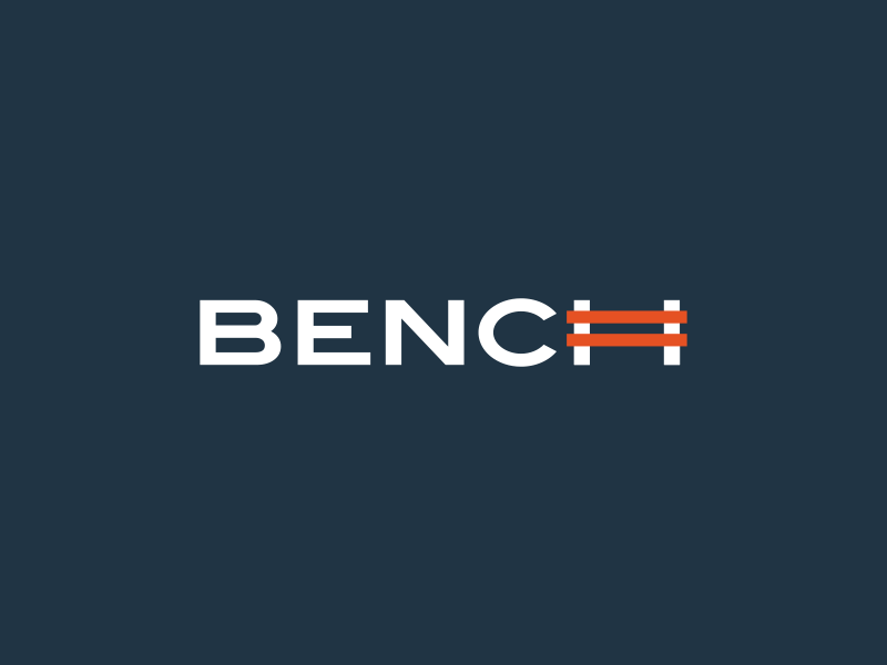 Bench animation bench clever creative flat font gif kreatank logo logotype pattern simple smart type typography