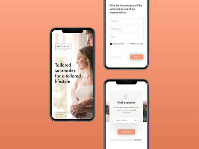 Norsol Mobile App app awnings brand branding case study curtains environment factory logo minimal shades smart solar sun protection sunshades tailored typography user interface web website