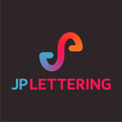 JP Lettering branding design flat logo minimal vector