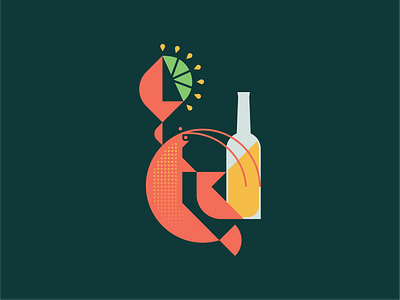 Summer Lobster animal bake barbecue bbq beer bottle claw corona fresh geometric illustration juice lemon lime logo ocean sea seafood squeeze sun