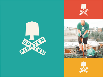 Spaten Piraten branding design gardening green logo logo pirate
