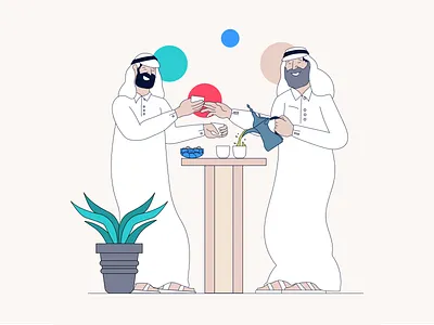 Illustrations for Empire Coffee arabic brand brand design branding coffee coffee brand coffee cups coffee design colourful design design agency design studio doha happy illustration work