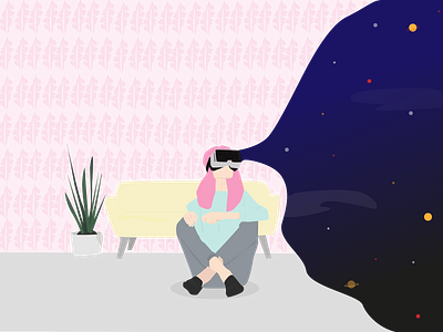 Virtual reality flat illustration minimal vector virtual virtual reality virtualreality web woman