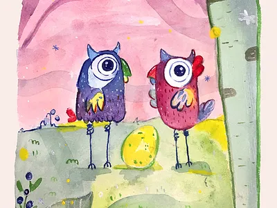 Hattimatimtim: Water color bangladesh character design childrens illustration dribble illustration rhyme