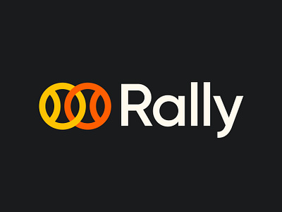 Rally app icon app platform ball logo tennis branding branding colorful colorful dynamic modern smart futuristic logo design logo designer logo designer for hire match tournament competition minimal minimalistic branding people connection link merge technology tennis ball sport yellow orange black