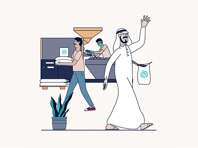 Illustrations for Empire Coffee arabic brand brand design branding coffee coffee brand coffee cups coffee design colourful design design agency design studio doha happy illustration work