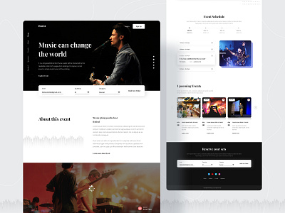 Music Event Landing Page anikdeb branding dribbble dribbble best shot event landing page event website homepage homepage design landing page landing page design minimal design music typogaphy ui design uiux web design webdesign website website concept website design