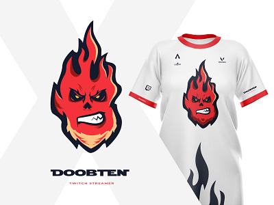 doobten esports flame game gaming illustration logo logotype