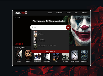Search/DailyUI 022 022 daily 100 challenge dailyui dailyuichallenge movie search search bar search results uidesign