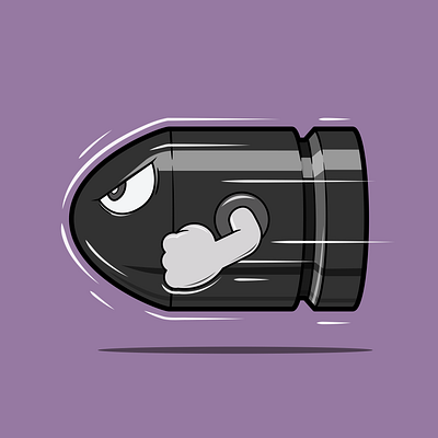 Bullet Bill design flat illustration mario mario bros mario kart mariobros mariokart minimal power up super mario super mario bros super mario bros. super mario world supermario vector