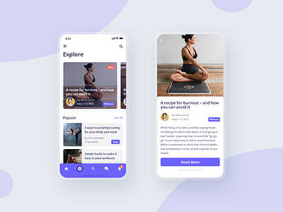 10 Days Design Challenge - Day 6 - Fitness App Blog 10ddc adobexd app blog blog design blog post blogging design fitness iphone ui ui design ux uxdesign