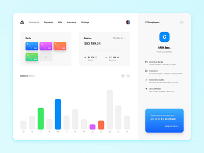 Finance Dashboard Prototype animation cards credit card dashboard design finance fintech framer framerjs graph prototype site website