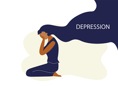 Depression black depression design flat hands illustration illustrator life minimal vector yoga