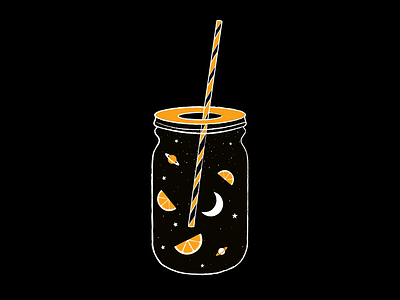 Orange juice digital art digital illustration digital painting illustration illustrations juice moon night orange orange juice planet space star summer vector
