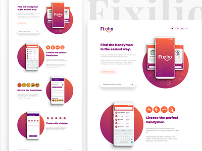Mobile Application Landing Page Concept b2c design handyman landing design landing page landing page concept landing page design landing page ui mobile app mobile landing page platform shot ui user interface user interface design ux web web design website workerman