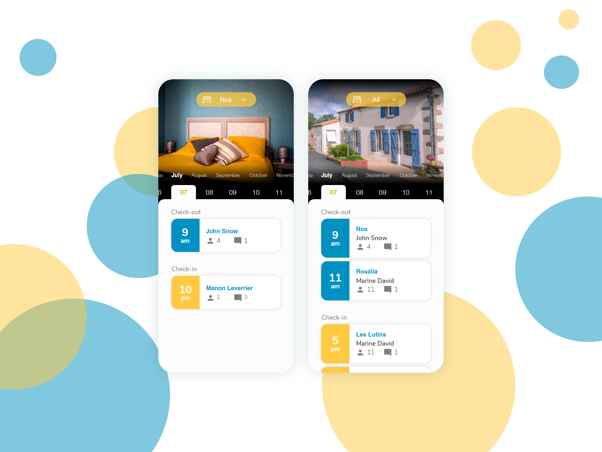 Example of DailyUI 071 Schedule