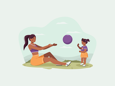 mother plays with baby 2d character character character desing child childrens illustration color cute daughter family game girl illustration illustration 2d illustrator mother nice play practice procreate vector
