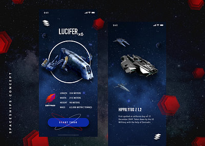 Si-Fi Spaceship tour app concept 3d alien android app app design color concept dark ui design illustration ios minimalist nasa spaceship spacex ui ux uidesign uiux universe