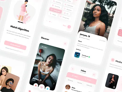 Sprout Dating App UI Kit 💌 app ui kit clean dating app figma minimal modern simple social media ui design ui designer ui kit user interface ux design web design