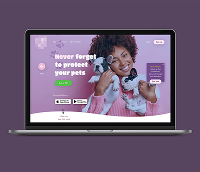 Website for pets owners agency app creative design layout web