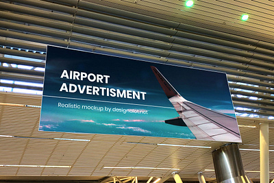 Airport Advertisment Realistic Mockup advertising advertising mockup airport mockup billboard mockup design design resources logo mockup mockups