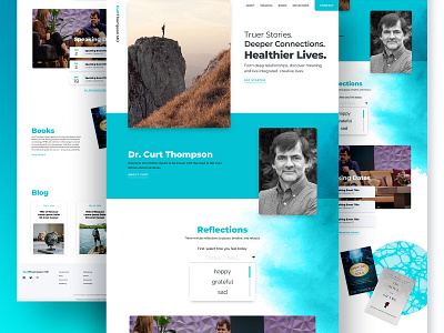 Mental Health Psychiatrist Website books clean design doctor homepage landing mental health minimal personal speaker teal typography ui ux video watercolor web web design website whitespace