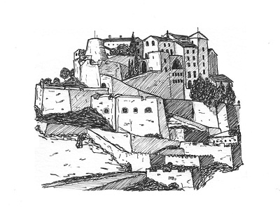 Cardona's Castle architecture artwork design drawing hand drawn handdrawn illustration inkpen picture sketch