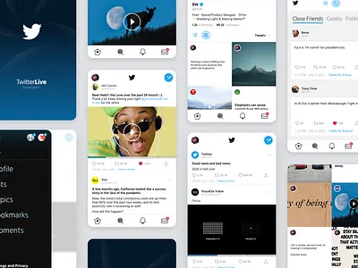 Twitter Live UI Concept concepts design concept influencers light minimal social media tweets twitter twitterlive ui sheet uidesign
