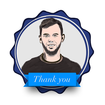 Thank you badge badges design illustration logo lovemywork mydesign mynewwork portrait portrait art portrait illustration procreate sketchapp typography ui
