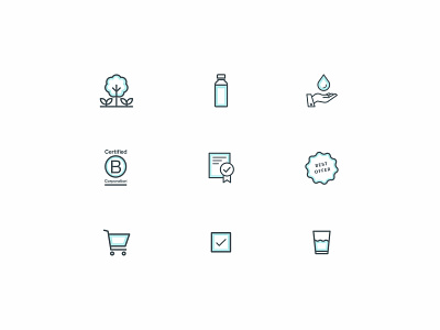 Soma water - Icon set blue e commerce design icon icon set iconography icons shop soma sustainable ui water