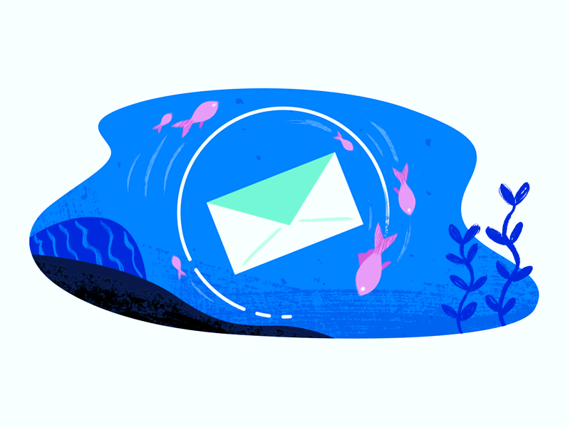 Awaiting Email Confirmation branding email email design flat illustration ocean tech ui ux vector web