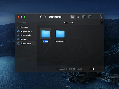 Finder - Documents bigsur dark mode documents finder folder macos window