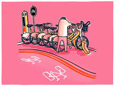 More bikes bicycle bicycleillustration borisbike cycle cyclehire greenrecovery illustration illustrator london santandercycle