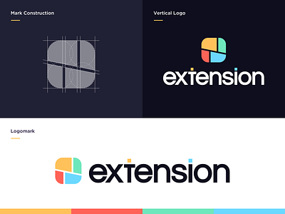 Browser Extension Branding Proposal V.3 branding branding design browser colorful design extension geometric grid icon interconnected logo logodesign logomark logotype mark minimal shapes store tech website