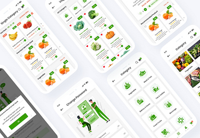 Grocery Delivery Mobile App UI Template agriculture android delivery eatables ecommerce app electronics food delivery fruits grocery grocery delivery home kitchen ios kit market mobile app nuts online organic shop